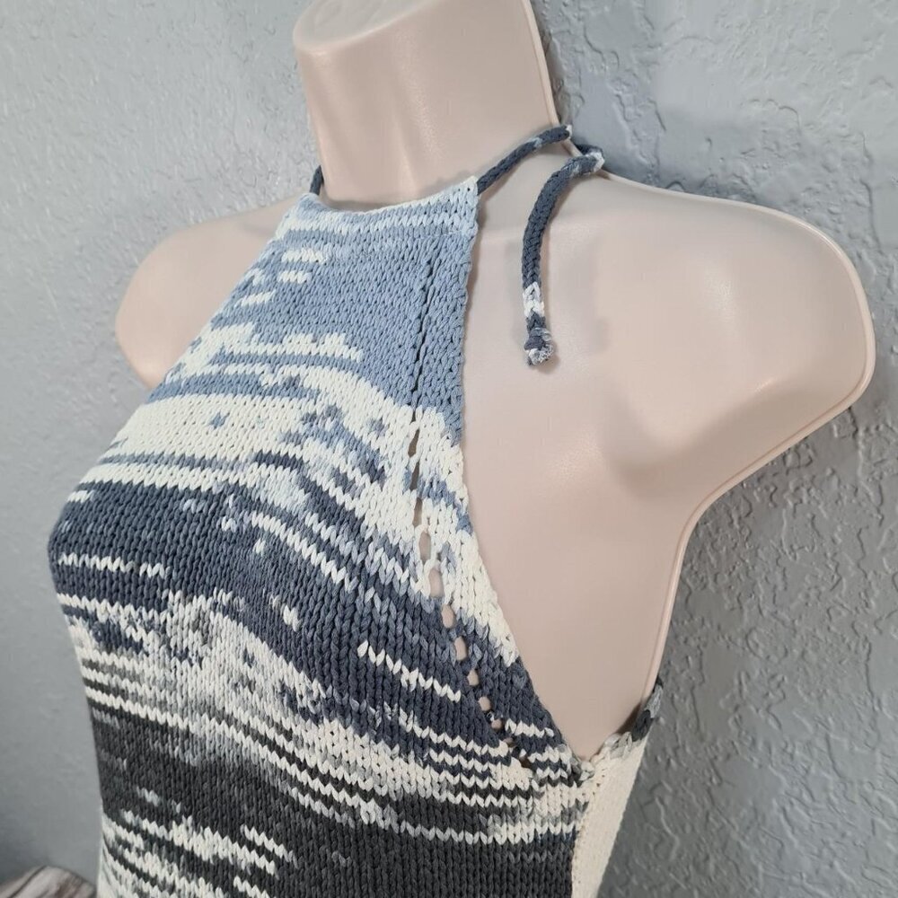 ZARA WOMEN'S GREY AND BLUE DRESS SIZE M 2308 003 055
